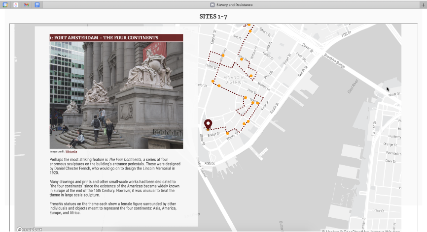 Screenshot of the walking tour